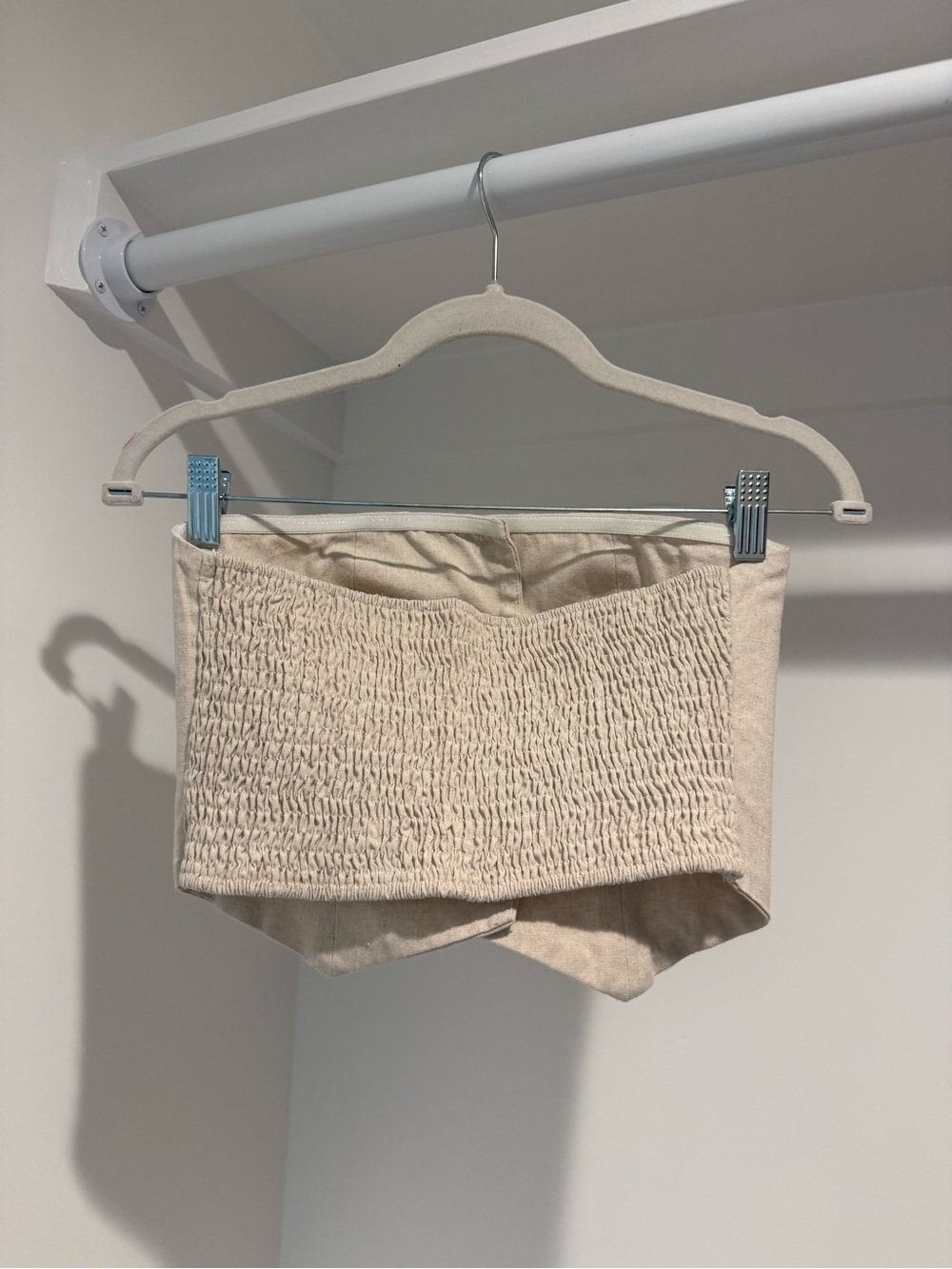 Cider Cream Button-Front Strapless Crop Top - Picture 3 of 3
